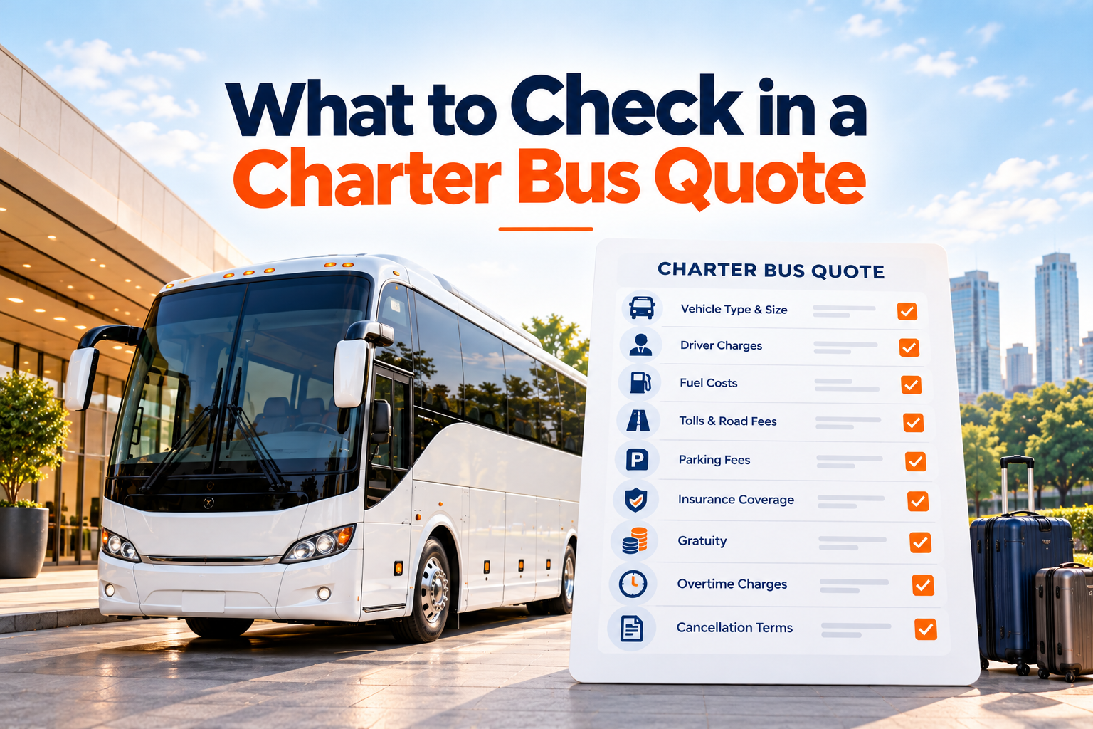 Charter Bus Quote Checklist